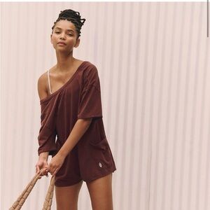 Free people hot shot tee romper